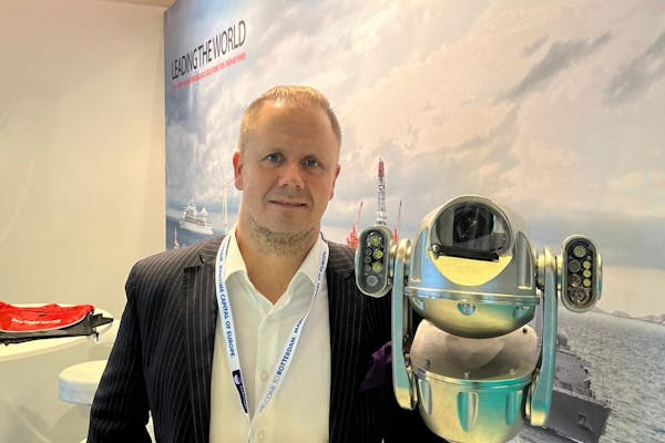 Sales Manager Lars Sande is presenting several products for autonomous solutions at the Europort 2023 Exhibition.